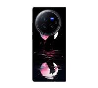Sunrive Funda Compatible con Vivo X Fold3 Pro, PC Transparente Carcasa Case Bumper de Impactos y Anti-Arañazos Espalda Patrones Cover(Planeta y Gato)