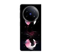 Sunrive Funda Compatible con Vivo X Fold5, PC Transparente Carcasa Case Bumper de Impactos y Anti-Arañazos Espalda Patrones Cover(Planeta y Gato)