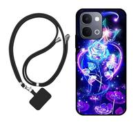 Sunrive Funda Compatible con Vivo Y31d,Slim Fit Gel Mate Carcasa Case Bumper de Impactos Espalda Cover (Rosas,Mariposa,Flor)+1 X Correa Universal