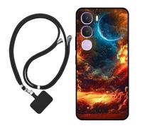 Sunrive Funda Compatible con Vivo Y31S 2026,Slim Fit Gel Mate Carcasa Case Bumper de Impactos Espalda Cover (Nubes,Luna,Cielo)+1 X Correa Universal