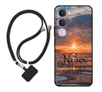 Sunrive Funda Compatible con Vivo Y31S 2026,Slim Fit Gel Mate Carcasa Case Bumper de Impactos Espalda Cover (Mar,Sol,Gaviotas)+1 X Correa Universal