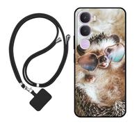 Sunrive Funda Compatible con Vivo Y31S 2026,Slim Fit Gel Mate Carcasa Case Bumper de Impactos Espalda Cover (Erizo)+1 X Correa Universal