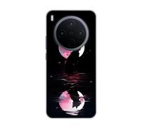 Sunrive Funda Compatible con Vivo Y500 Pro, Silicona Slim Fit Gel Transparente Carcasa Case Bumper de Impactos y Anti-Arañazos Espalda Patrones Cover(Planeta y Gato)