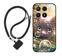 Sunrive Funda Compatible con Xiaomi 17 MAX,Slim Fit Gel Mate Carcasa Case Bumper de Impactos Espalda Cover (Burbujas Gatos)+1 X Correa Universal