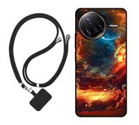Sunrive Funda Compatible con Xiaomi Poco F7 Pro,Slim Fit Gel Mate Carcasa Case Bumper de Impactos Espalda Cover (Nubes,Luna,Cielo)+1 X Correa Universal