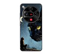Sunrive Funda Compatible con ZTE Nubia Focus 2 5G, Silicona Slim Fit Gel Transparente Carcasa Case Bumper de Impactos y Anti-Arañazos Espalda Patrones Cover(Gato Gigante)