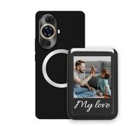 Sunrive Funda con Personalizable Cartera para MagSafe Tarjetero - Carcasa Compatible con Huawei Nova 11 Pro/Nova 11 Ultra - Cartera magnética y Función de Soporte,Personalizable con Foto o Texto