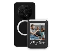 Sunrive Funda con Personalizable Cartera para MagSafe Tarjetero- Carcasa Compatible con TCL 605 - Cartera magnética y Función de Soporte para Ver Vídeos,Personalizable con Foto o Texto