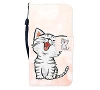 Sunrive Funda para Huawei Nova Plus, Cuero Artificial Sintético Protectiva Carcasa Resistente Cierre Magnético,en Folio,Soporte Plegable(Gato 1) + 1x Lápiz óptico