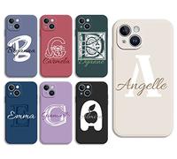Sunrive Funda Personalizada Compatible con iPhone 14 15 16 17 13 12 Pro MAX Air 11 Mini XR XS X 8 7 Plus SE 6s 6,Flexible Carcasa Personalizable para tu móvil con Texto & Nombre Diseño Case Cover