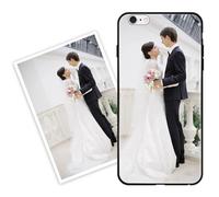 Sunrive Funda Personalizada Compatible con iPhone 6 Plus/6s Plus, Carcasa Personalizable para tu móvil con Foto Imagen Frase o Texto-(PC Frontera+acrílico Posterior)