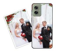 Sunrive Funda Personalizada Compatible con Moto G55, Carcasa Personalizable para tu móvil con Foto Imagen Frase o Texto-(Silicone Frontera+acrílico Posterior)