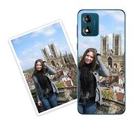 Sunrive Funda Personalizada Compatible con Motorola Moto e13, Silicona Flexible Transparente Carcasa Personalizable para tu móvil con Foto Imagen Frase o Texto
