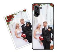 Sunrive Funda Personalizada Compatible con OnePlus NordCE5 5G, Carcasa Personalizable para tu móvil con Foto Imagen Frase o Texto-(Silicone Frontera+Cristal Templado Posterior)