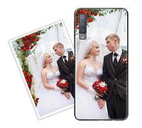 Sunrive Funda Personalizada Compatible con Samsung Galaxy A7 (2018), Carcasa Personalizable para tu móvil con Foto Imagen Frase o Texto-(Silicone Frontera+Cristal Templado Posterior)