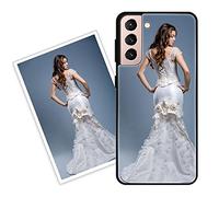 Sunrive Funda Personalizada Compatible con Samsung Galaxy S21 Plus 5G, Carcasa Personalizable para tu móvil con Foto Imagen Frase o Texto-(Silicone Frontera+Cristal Templado Posterior)