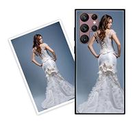 Sunrive Funda Personalizada Compatible con Samsung Galaxy S22 Ultra 5G, Carcasa Personalizable para tu móvil con Foto Imagen Frase o Texto-(Silicone Frontera+Cristal Templado Posterior)