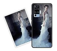 Sunrive Funda Personalizada Compatible con Vivo X50 Pro, Carcasa Personalizable para tu móvil con Foto Imagen Frase o Texto-(Silicone Frontera+Cristal Templado Posterior)