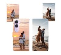 Sunrive Funda Personalizada Compatible con Vivo Y31S 2026, Cuero Protectiva Carcasa Personalizable para tu móvil con Foto Imagen Frase o Texto + Cuerda para móvil Universal