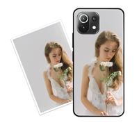Sunrive Funda Personalizada Compatible con Xiaomi 11 Lite/11 Lite 5G NE, Carcasa Personalizable para tu móvil con Foto Imagen Frase o Texto-(PC Frontera+acrílico Posterior)
