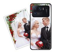Sunrive Funda Personalizada Compatible con Xiaomi Mi 11 Ultra, Carcasa Personalizable para tu móvil con Foto Imagen Frase o Texto-(Silicone Frontera+Cristal Templado Posterior)