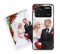 Sunrive Funda Personalizada Compatible con Xiaomi Poco M4 Pro 4G, Carcasa Personalizable para tu móvil con Foto Imagen Frase o Texto-(Silicone Frontera+Cristal Templado Posterior)