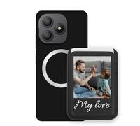 Sunrive Personalizable Cartera para MagSafe Tarjetero con Funda Compatible con Blackview Wave 9C Carcasa - Tarjetero de Cuero y Función de Soporte,Personalizable con Foto o Texto