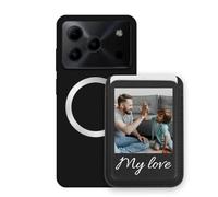Sunrive Personalizable Cartera para MagSafe Tarjetero con Funda Compatible con Doogee Note56/56Pro/Plus Carcasa- Tarjetero de Cuero y Función de Soporte para Ver Vídeos,Personalizable con Foto o Texto