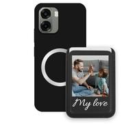 Sunrive Personalizable Cartera para MagSafe Tarjetero con Funda Compatible con OPPO A6X4G/5G/A6X5G India Carcasa - Tarjetero de Cuero y Función de Soporte,Personalizable con Foto o Texto