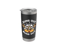 Suns Out Bollos Rollo de Canela Kawaii Verano Oscuro Vaso térmico de acero inoxidable de doble pared