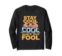 Sun's Out Fool Divertido Verano Culturismo Humor Manga Larga