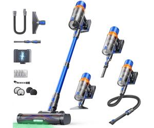 SunSare Aspiradora sin Cable 600W/50KPA/65Min(Eco), Escoba Aspiradora sin Cable Vertical Antienredos X13 con Auto Modo, Carga de Pared, Aromaterapia, Manguera de 1M, para Cabello/Alfombras/Pisos