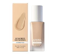 Sunscreen Foundation, 30ml Full Coverage, Hydrating Nourishing Makeup with Sweatproof Build, Skin Care Cosmetic with Smooth Style, Daily Accessory for Wedding Sports Travel