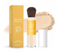 Sunscreen Setting Powder, Mineral Solar Polvo, SPF 35 Polvos sueltos con Brush, Resistente al Agua Larga Duración, Ligero y Mate Face P-owder, Polvo Suelto para Cara, Cuero Cabelludo, Cabello y