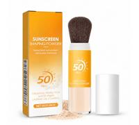 Sunscreen Setting Powder, Mineral Solar Polvo, SPF 50 Polvos sueltos con Brush, Resistente al agua, Larga duración, Acabado ligero y mate, Polvo suelto para cara, cuero cabelludo, cabello y separación