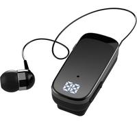 SUNSEATON Auricular Bluetooth Business con Cable Retráctil, Auricular inalámbrico Bluetooth con Micrófono, Bluetooth V5.2, Manos Libres, Compatible para iPhone, Teléfono Móvil con Android (Negro)