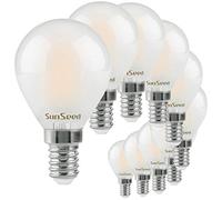 SUNSEED 10x Bombilla Esférica Filamento LED Esmerilada E14 4W = 40W Blanco Neutro 4000K