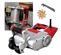 Sunseota Electric Wall Chaser Upgraded 25mm+35mm Blades 1 Time Molding Wall Groove Cutting Machine No Dust Operation Wall Slotting Machine Cement Sand Brick Cutter Carry Box Red-110V