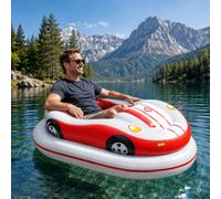 Sunseota Flotador de Piscina Motorizado, Sillón de Agua Hinchable para Adultos con Control de 4 Direcciones, Autonomía de 40-60 Minutos, Portavasos, para Lago y Aguas Tranquilas Red-2batteries