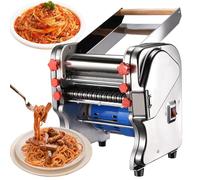 Sunseota Máquina eléctrica para Hacer Pasta Comercial, máquina automática para Hacer Fideos, Prensa de Rodillos, Rodillo de Masa para panadería, con Cuchilla de 2 mm/6 mm, para linguini y lasaña 240
