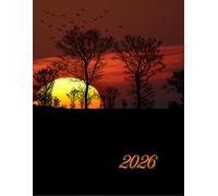 Sunset 2026 A4 Desktop Diary With Week To Page: Evening Sky Weekly Organiser For Business or Home