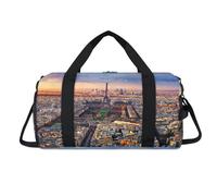 Sunset Aerial France Paris - Bolsa deportiva con compartimento para zapatos, bolsa de fin de semana, viajes, gimnasio, organizador de equipaje para mujeres, hombres, niños y niñas