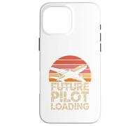 Sunset Airplane Futuro Piloto Cargando Aviación Carcasa para iPhone 16 Pro MAX