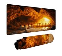 Sunset Alfombrilla Ratón Gaming 600x300x3mm, Alfombrilla Escritorio XXL La úLtima Cena, Tapete Escritorio con Base de Goma Antideslizante, Mouse Pad con Bordes Cosidos, PC Accesorios Gaming, E-1722