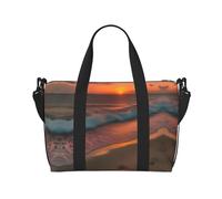 Sunset At The Beach - Bolsa deportiva versátil para gimnasio, acompañante para tus viajes y rutinas de fitness, color negro, talla única, Black, Talla única