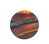 Sunset At The Beach - Juego de ambientador colgante, tarjetas redondas de fragancia de lavanda para interiores de automóviles, paquete de 10/24 tarjetas