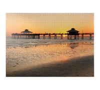 Sunset at The Pier in Fort Myers Beach On The Gulf Coast, Florida, Estados Unidos, rompecabezas premium de 1000 piezas para adultos