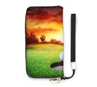 Sunset Ball in Hole - Cartera delgada de golf para mujer, bolso largo, bonito bolso de mano, tarjetero