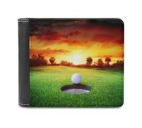Sunset Ball in Hole - Cartera plegable para hombre con diseño de pelota de golf
