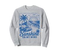 Sunset Beach Bar Palmera "Sunshine on My Mind" Retro Surf Sudadera